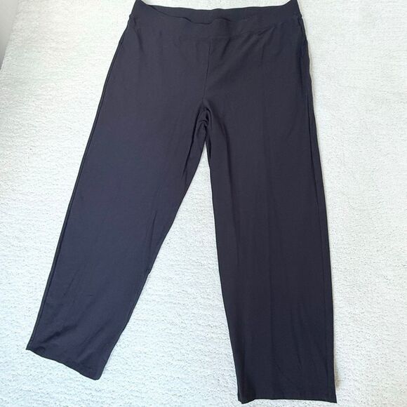 Eileen Fisher Flat Front Pull On Viscose Blend Pants in Charcoal - Women’s US X - Picture 1 of 11